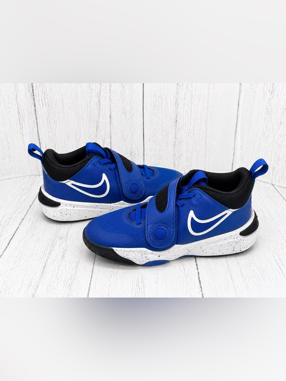 Nike Team Hustle D 11 Big Kids Basketball Blue White Athletic Sneakers Sz 4 Y